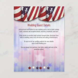 Patriotic Red White Blue Bunting Top Stars Bottom  Enclosure Card