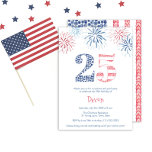 Patriotic Red White & Blue Fun 25th Birthday Party Invitation<br><div class="desc">Step into a world of red, white, and blue delight with our backyard 25th birthday party invitation! Adorned with hand-painted blueberries and strawberries forming the number 25, this festive design exudes charm. Flip it over to discover the same fruity flag on the reverse side. Complete with dazzling firework bursts in...</div>