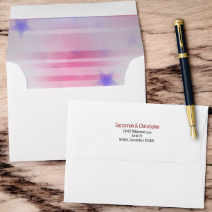 Patriotic Red White Blue Interior Background  Envelope