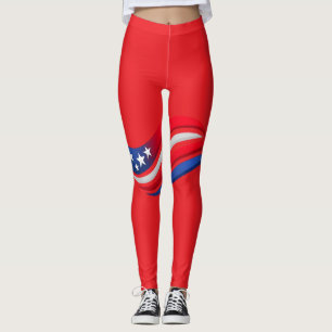 Patriotic Red White Blue Leggings – USA Stars & Wa