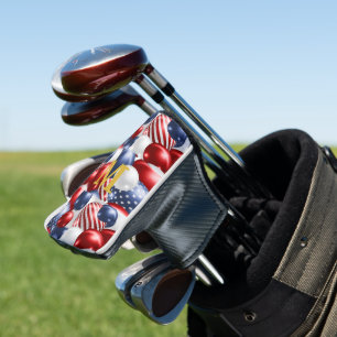 PATRIOTIC Red White Blue Personalised Golf Cover