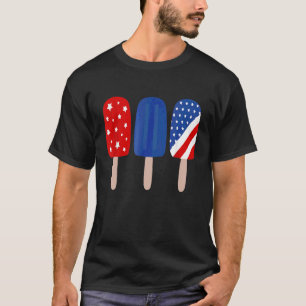 Patriotic Red White Blue Popsicle Dad Men T-Shirt