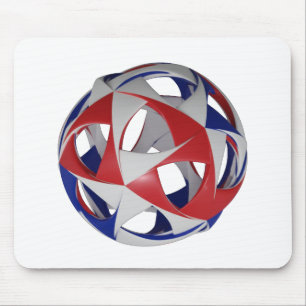 Patriotic Red White & Blue Sphere With Openings Mouse Pad
