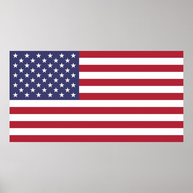 Patriotic Red White Blue Stars And Stripes Flag Poster (Front)