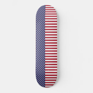 Patriotic Red White Blue Stars And Stripes Flag Skateboard