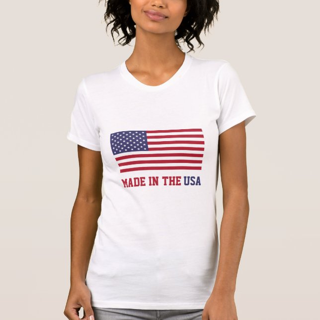 Patriotic Red White Blue Stars And Stripes Flag T-Shirt (Front)