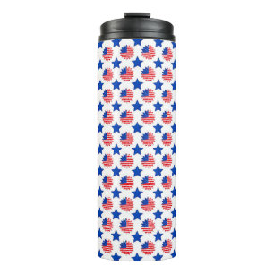 PATRIOTIC RED WHITE BLUE STARS AND STRIPES THERMAL TUMBLER