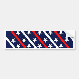patriotic red white blue stars bumper sticker
