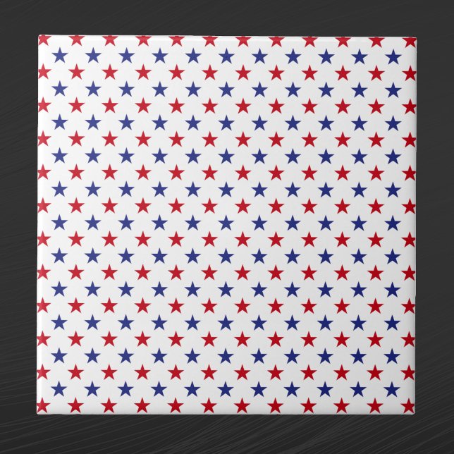 Patriotic Red White Blue Stars Ceramic Tile (Creator Uploaded)