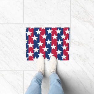 Patriotic Red White Blue Stars Doormat