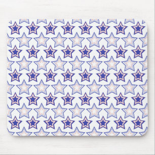 PATRIOTIC RED WHITE BLUE STARS MOUSE PAD