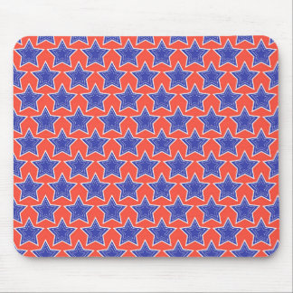 PATRIOTIC RED WHITE BLUE STARS MOUSE PAD