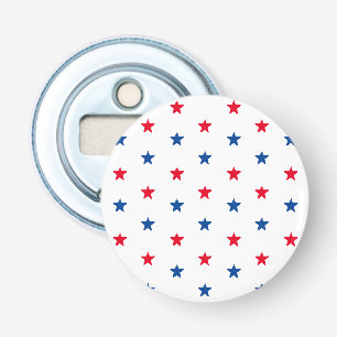 Patriotic red white blue stars pattern 4th of July Bottle Opener