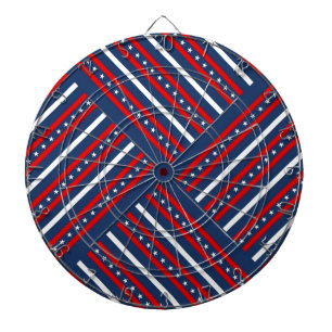 patriotic red white blue stars pattern dartboard