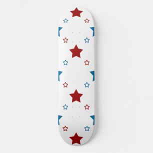 Patriotic Red White Blue Stars Skatedeck Skateboard