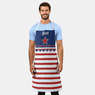 Patriotic Red White & Blue, Stars & Stripes Apron