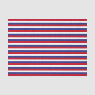 Patriotic Red White Blue Stripe Tissue Paper
