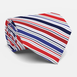 Patriotic Red White Blue Striped Tie