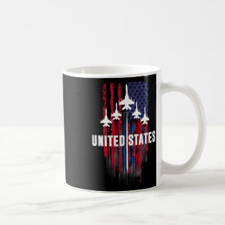 Patriotic Red White Blue Usa Flag Fighter Jets 4th Coffee Mug