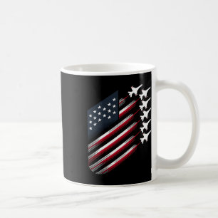 Patriotic Red White Blue Usa Flag Fighter Jets 4th Coffee Mug