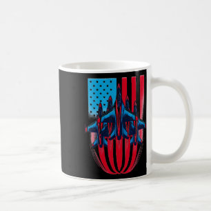 Patriotic Red White Blue Usa Flag Fighter Jets 4th Coffee Mug