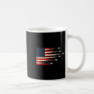 Patriotic Red White Blue Usa Flag Fighter Jets 4th Coffee Mug