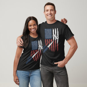 Patriotic Red White Blue USA Flag Fighter Jets 4th T-Shirt