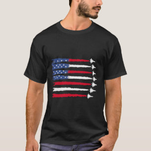 Patriotic Red White Blue Usa Flag Fighter Jets 4th T-Shirt