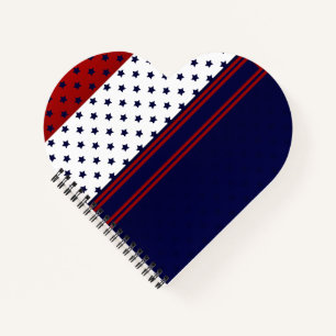 Patriotic Red White & Blue with stars design Notebook