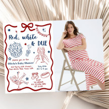 Patriotic Red White & Due Baby Shower Photo