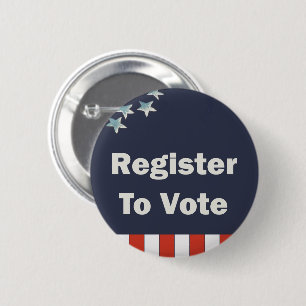 Patriotic Register to Vote 6 Cm Round Badge