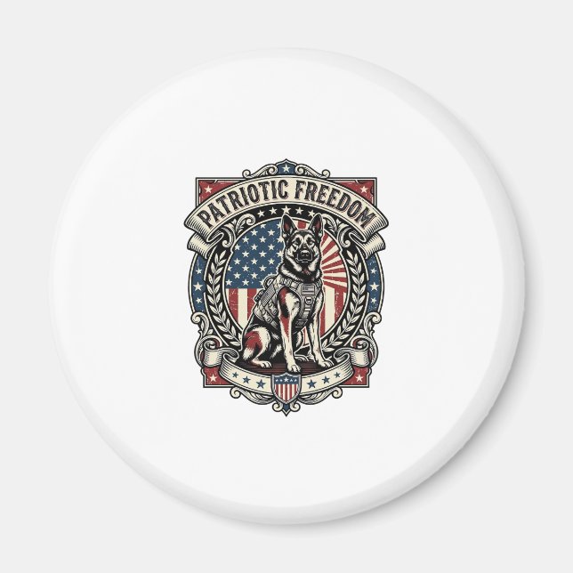 Patriotic Rescue Dog Magnet (Front)