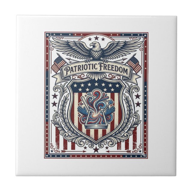 Patriotic Resin Ceramic Tile (Front)