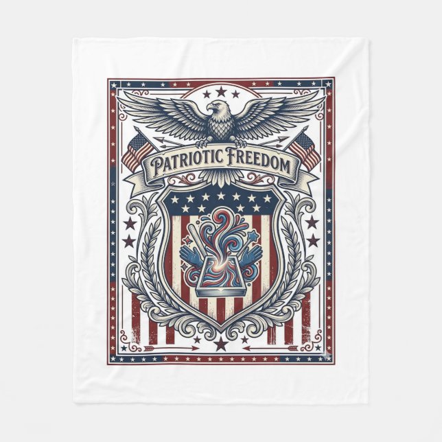 Patriotic Resin Fleece Blanket (Front)