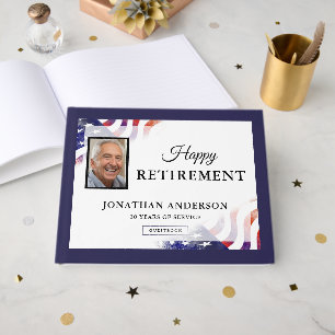 Patriotic Retirement Party American Flag Guest Book