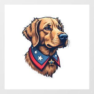 Patriotic Retriever Mascot Vintage Dog Tee