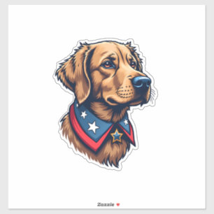 Patriotic Retriever Mascot Vintage Dog Tee