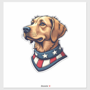Patriotic Retriever Mascot Vintage Dog Tee 4