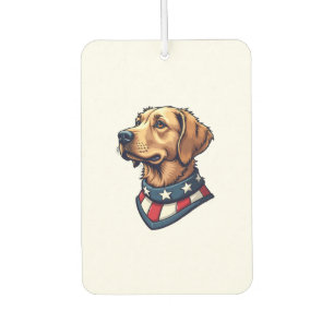 Patriotic Retriever Mascot Vintage Dog Tee 4 Car Air Freshener