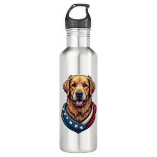 Patriotic Retriever Pride Vintage Dog Shirt 4 710 Ml Water Bottle