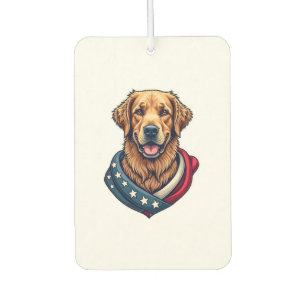 Patriotic Retriever Pride Vintage Dog Shirt 4 Car Air Freshener