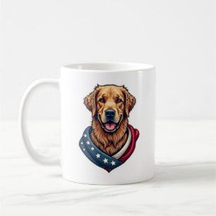 Patriotic Retriever Pride Vintage Dog Shirt 4 Coffee Mug