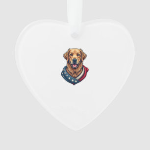 Patriotic Retriever Pride Vintage Dog Shirt 4 Ornament