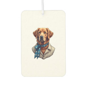 Patriotic Retriever Pride Vintage Dog Shirt Car Air Freshener