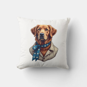 Patriotic Retriever Pride Vintage Dog Shirt Cushion