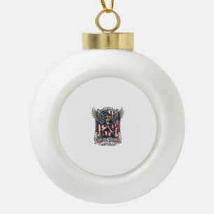 Patriotic Revolutionary War Skeleton Dark Patriot  Ceramic Ball Christmas Ornament
