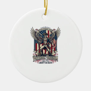 Patriotic Revolutionary War Skeleton Dark Patriot  Ceramic Ornament