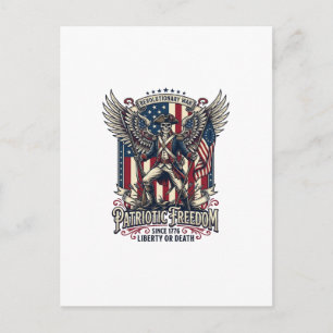 Patriotic Revolutionary War Skeleton Dark Patriot Postcard