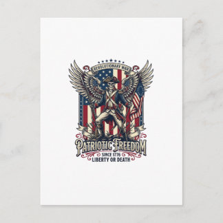 Patriotic Revolutionary War Skeleton Dark Patriot  Postcard
