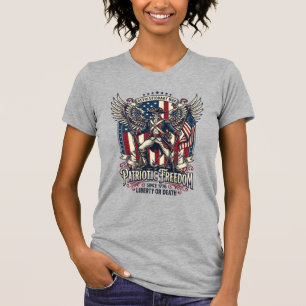 Patriotic Revolutionary War Skeleton Dark Patriot  T-Shirt